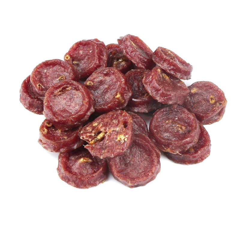 Ласощі "Селянські Смаколики" для собак,качині медальйони з комахами , 3 см , 500г