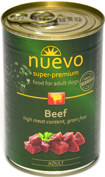 Нуево 400 гр Nuevo Dog Adult Beef 400 гр консервований корм з яловичиною для дорослих собак, упаковка 6 банок (95004)