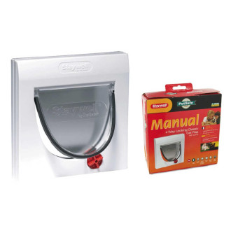 Пластикові двері для кота CROCI, до 7 кг, 4 режими, біла, 224x224 мм