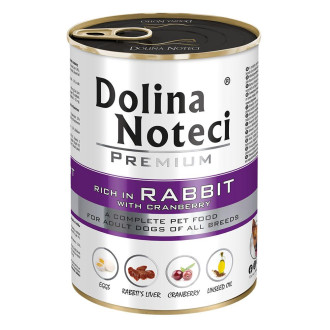 Корм конс.Dolina Noteci Premium  для собак з кроликом та журавлиною, 400 гр