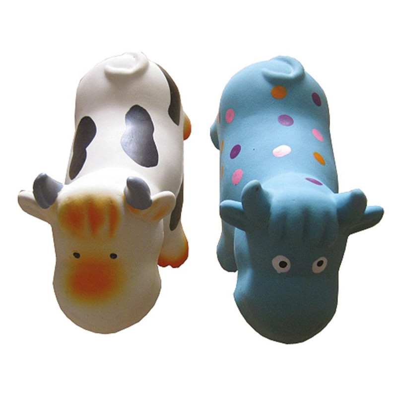 Іграшка для собак TETRAPET Toys Fun, латексна Коровка з пищалкою, 19 см