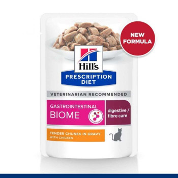 Хілс Hill's PD Feline GI Biome Chicken Pouches вологий корм для кішок при порушеннях травлення, 85 гр, пауч (607295)