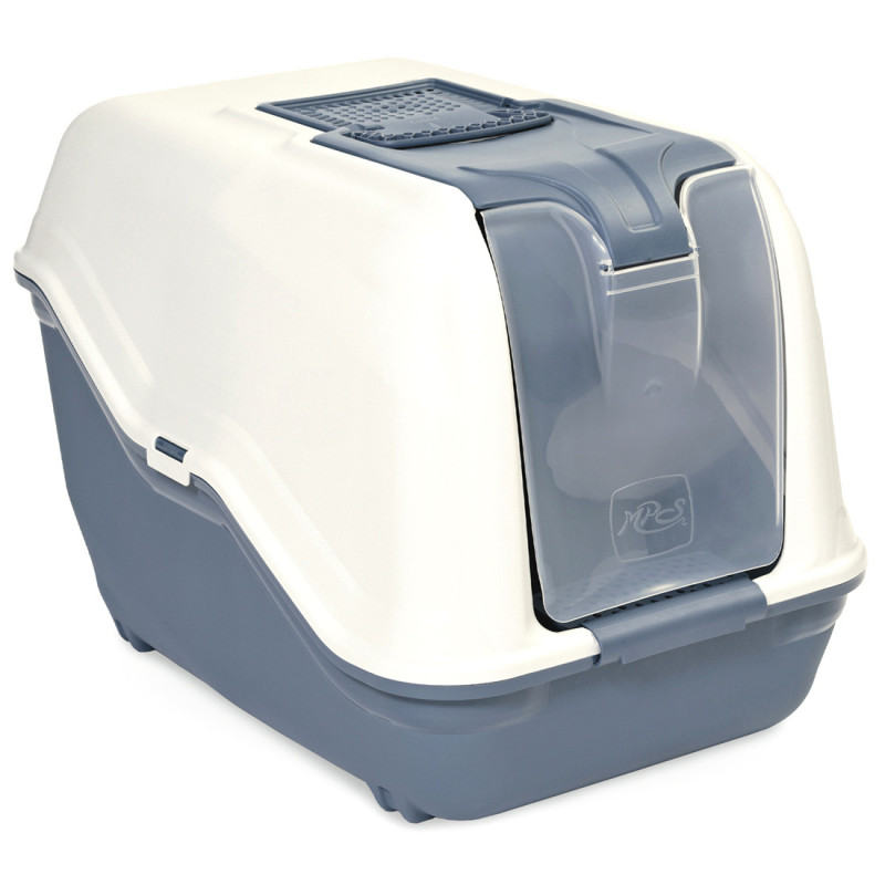 Туалет-бокс Нетта Максі 66*49*50 см Netta Maxi пластиковий закритий з фільтром, для кішок, колір темно-синій