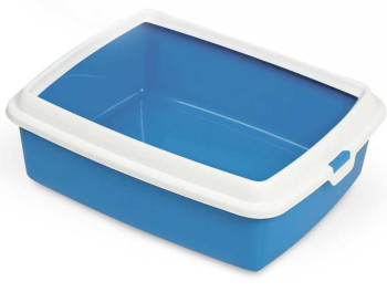 Туалет-лоток Гідра Максі 50*40*16,5 см Hydra Maxi пластиковий з рамкою для великих кішок, колір синій