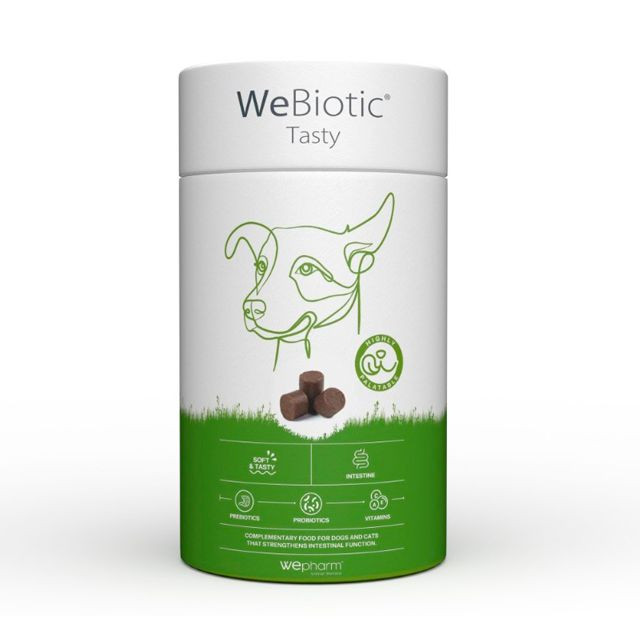 WeBiotic Tasty Wepharm для підтримки травної функції при хронічній діареї у собак та котів, 30 пастилок