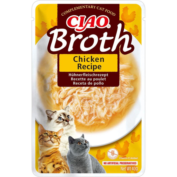 Пауч INABA "CIAO Broth" для котів, з тушкованою куркою в бульйоні 40 гр