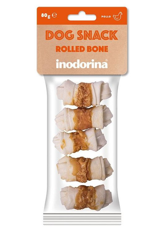 Inodorina Dog Snack Rolled Bone Pollo ласощі для собак, куряче філе на кістки, 80 гр (5200240005)