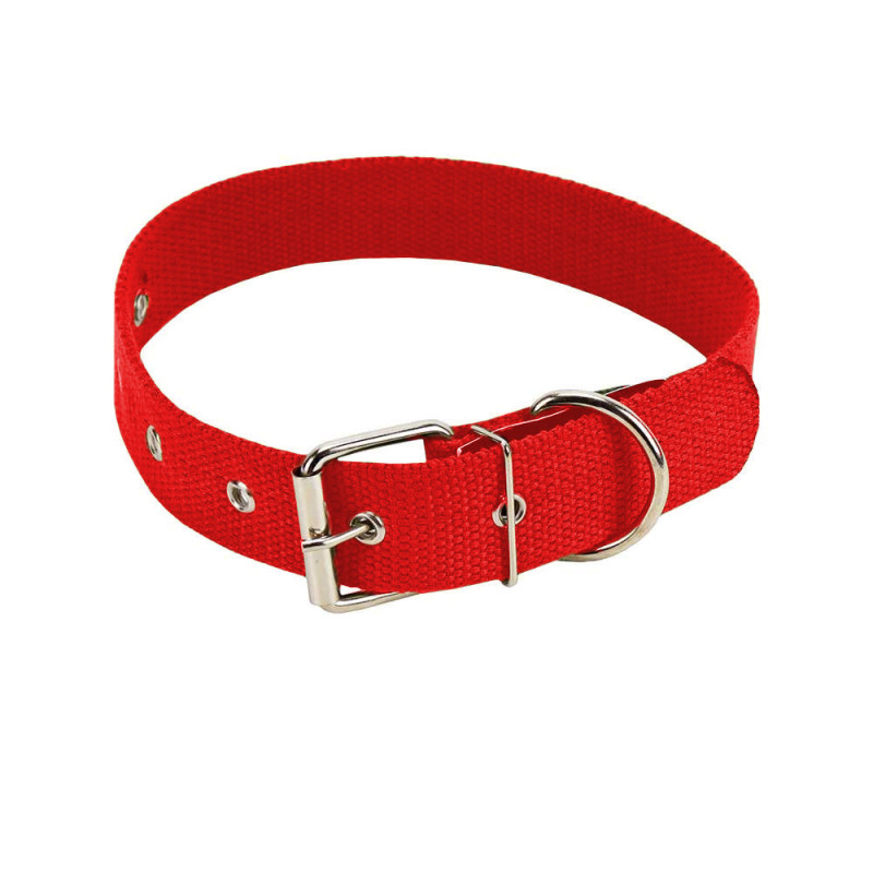 Нашийник  брезентовий  "Пухнастики" ,червоний  35 мм/60см