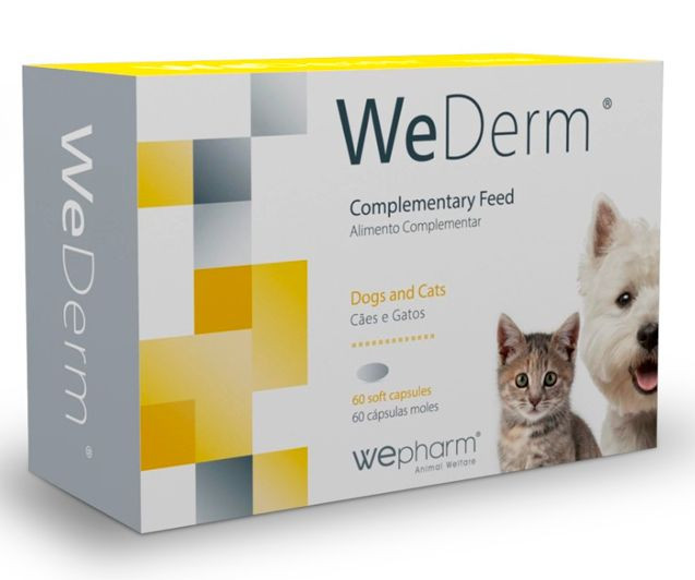 Wepharm WeDerm Soft Capsules для підтримки функцій шкіри у котів та собак, 60 капсул