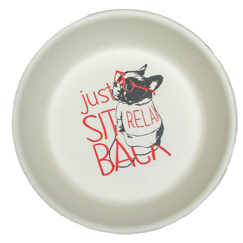 Миска CROCI BULLDOG LOVERS, біла метал, 0,4л,