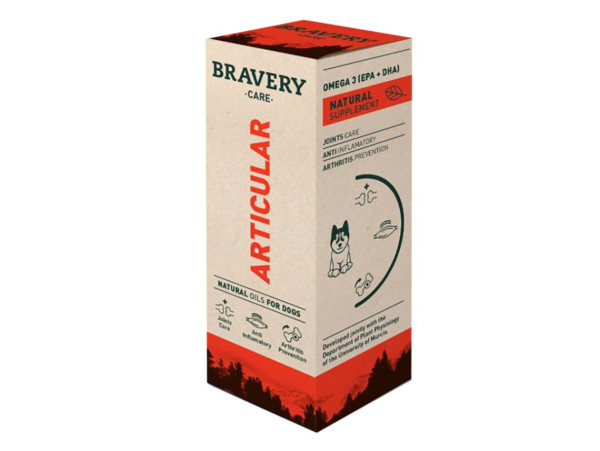 Bravery Care Oil Articular харчова добавка для здоров'я суглобів і м'язів у собак, 500 мл
