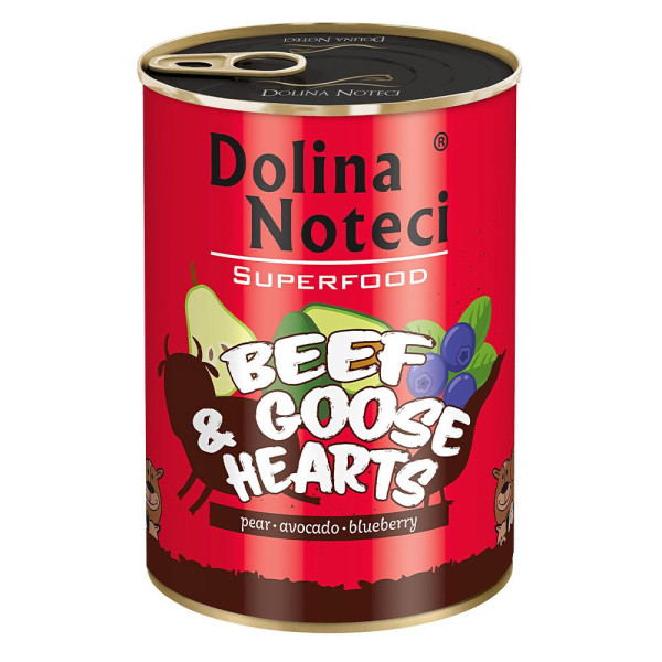 Консерва Dolina Noteci Superfood для cобак з яловичих і гусячих сердець,400 гр