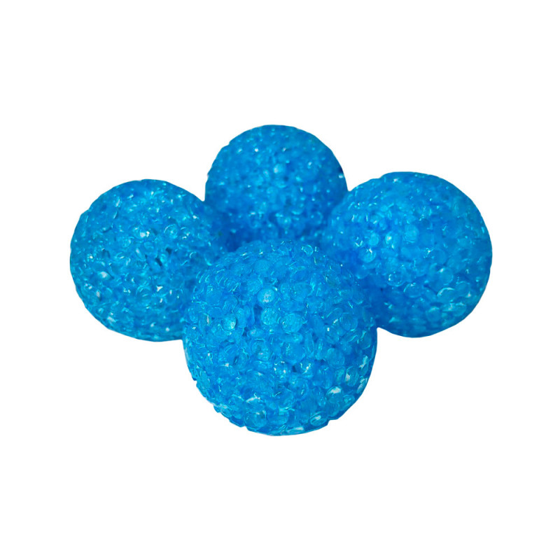 Іграшка для котів ТМ "FOX" м'яч гліцериновий блакитний з бубонцем, 4см, 25 шт/уп